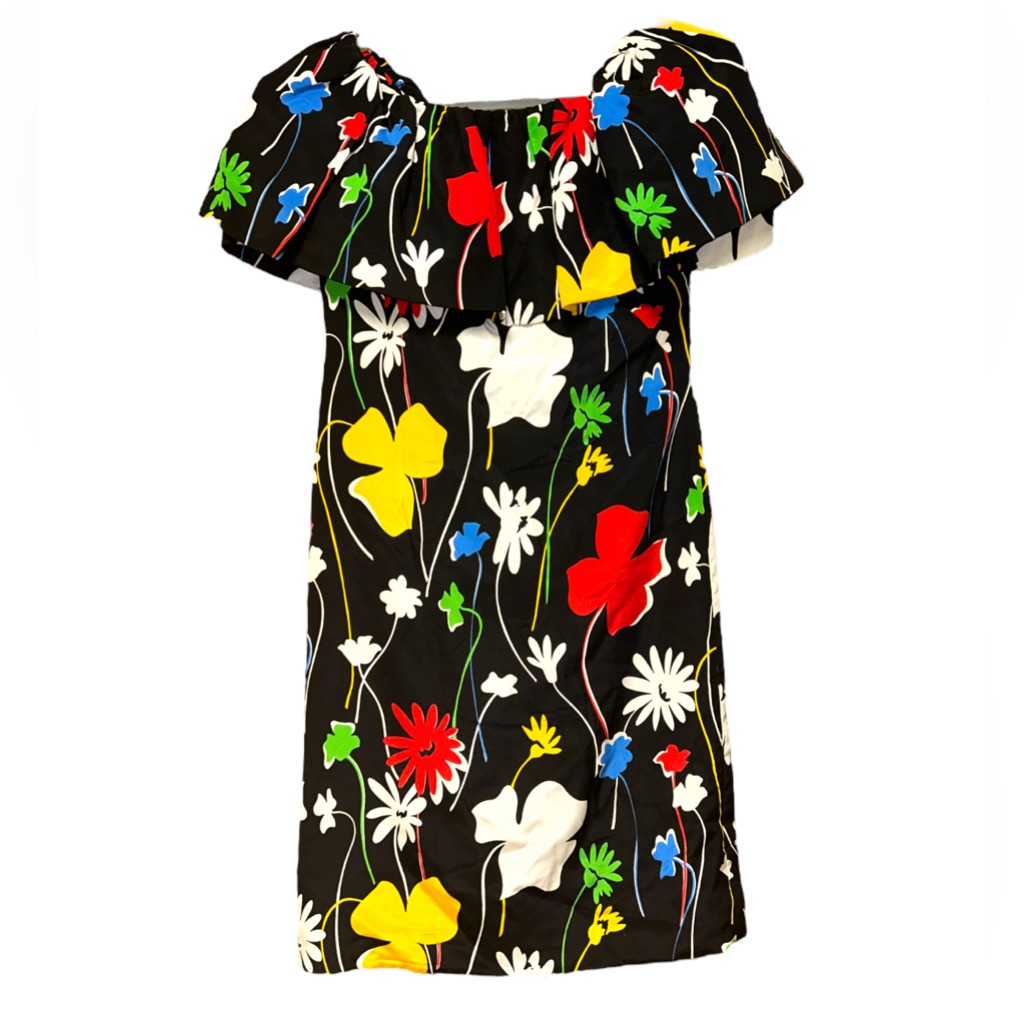 Nwot Vintage 100% Silk Luxury Pauliue Trigere Floral Ruffled Dress — image 4 of 8